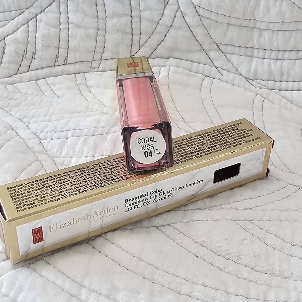 Elizabeth Arden Beautiful Color Luminous 04 Coral Kiss Lip Gloss 6.5ml For Women